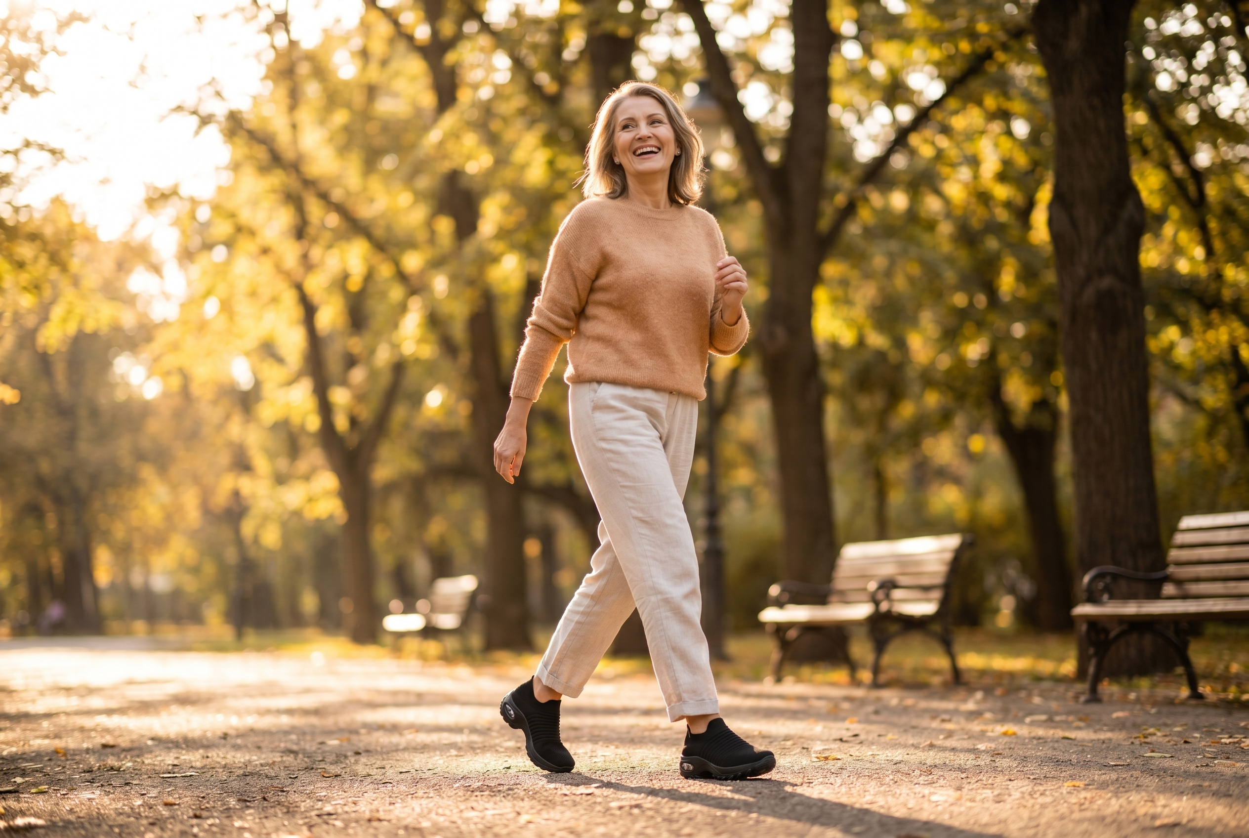 Woman walking pain-free