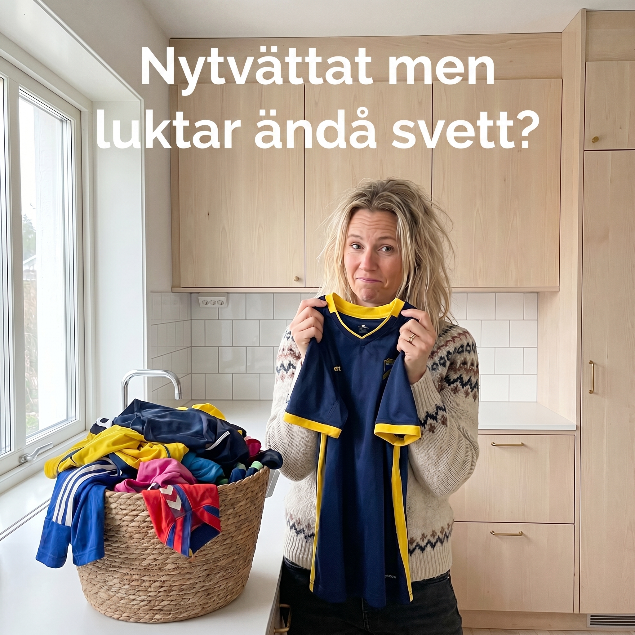 Nytvättat men luktar ändå svett