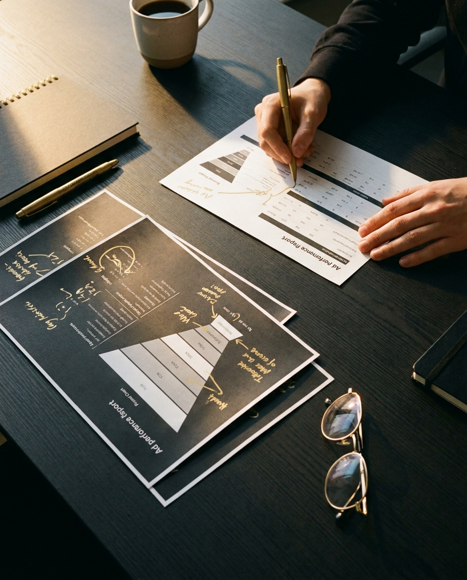 Funnel reports annotated during an audit
