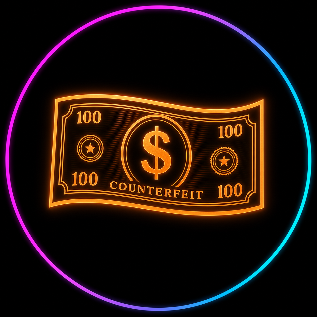 Counterfeit money icon