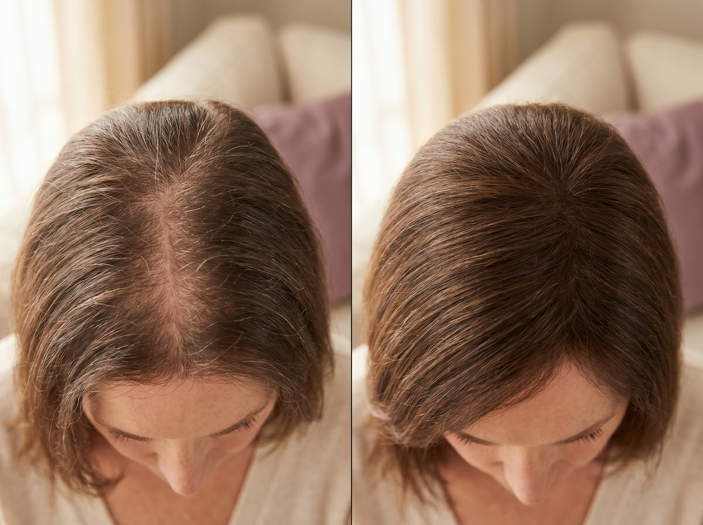 Before and after hair thickness results
