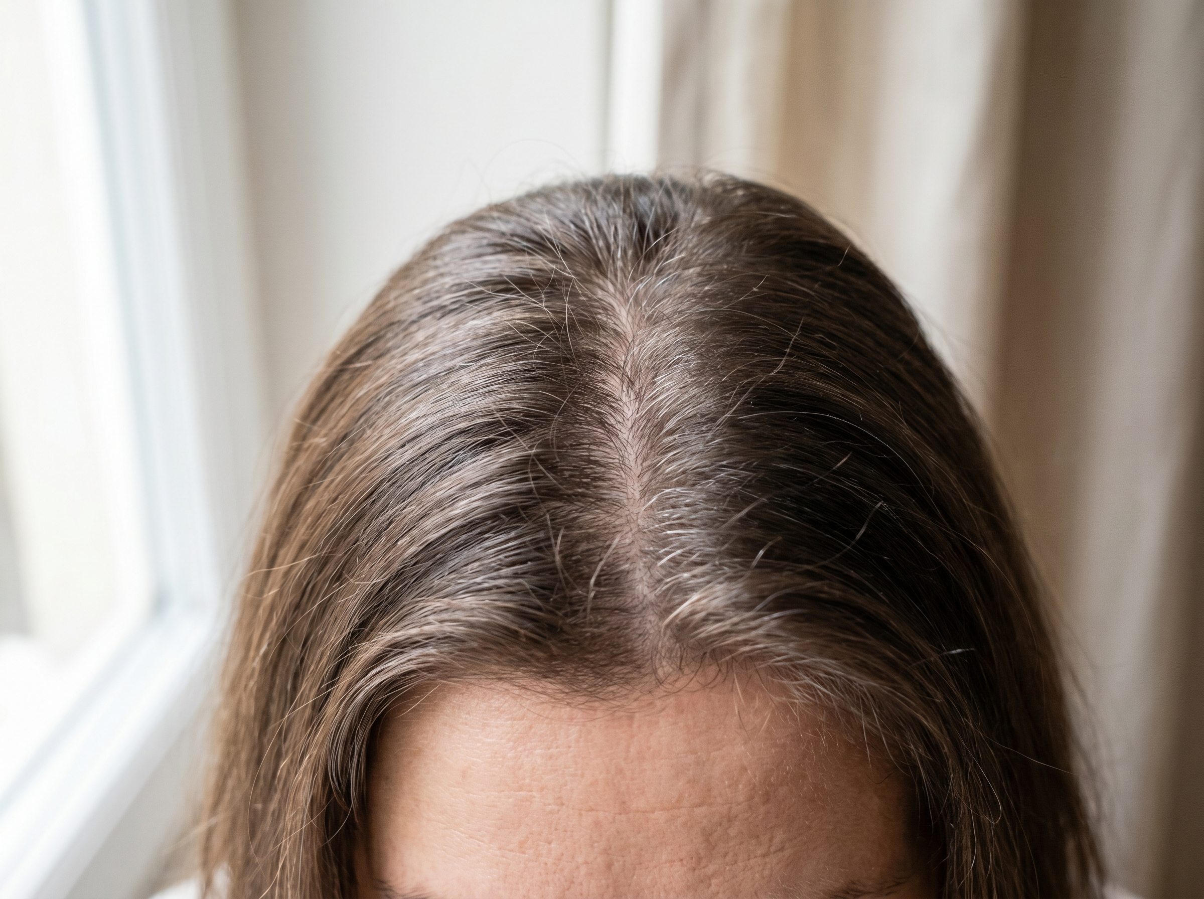 Thinning crown with a wide part