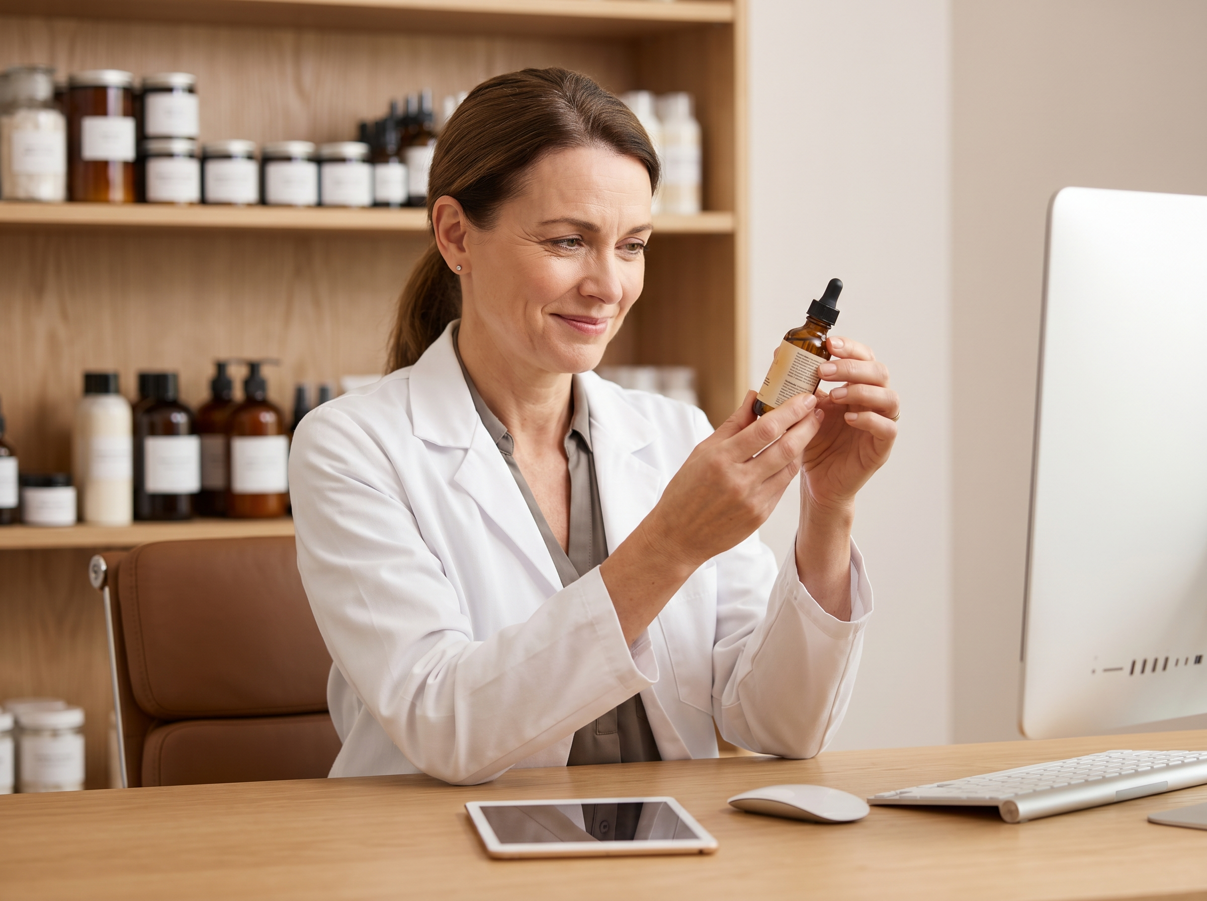 Trichologist reviewing the results