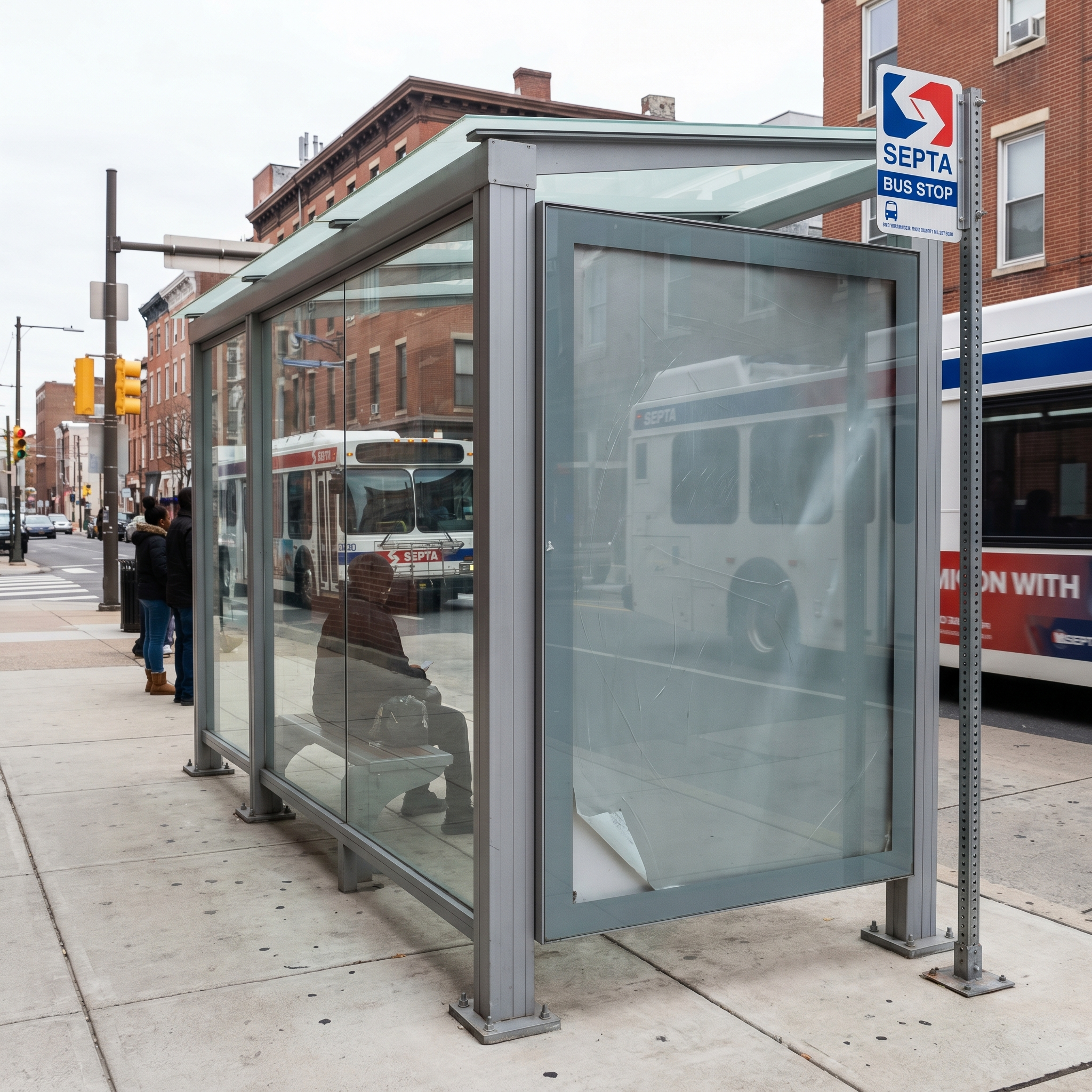 Philadelphia commercial building with anti-graffiti film protection