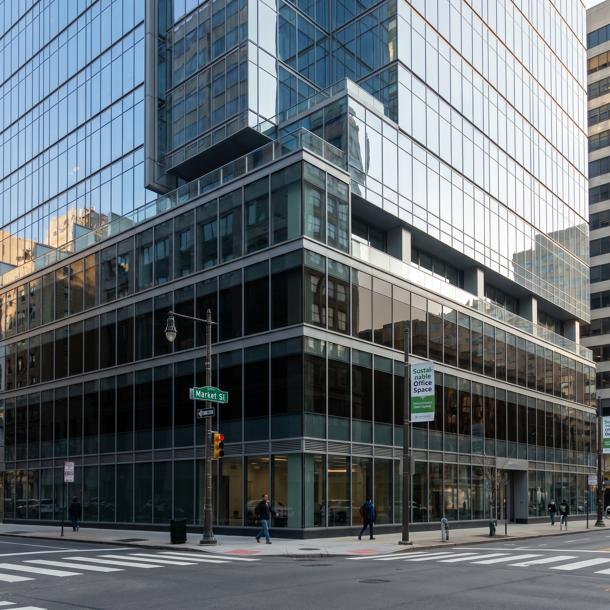 Philadelphia commercial building with energy-efficient window film
