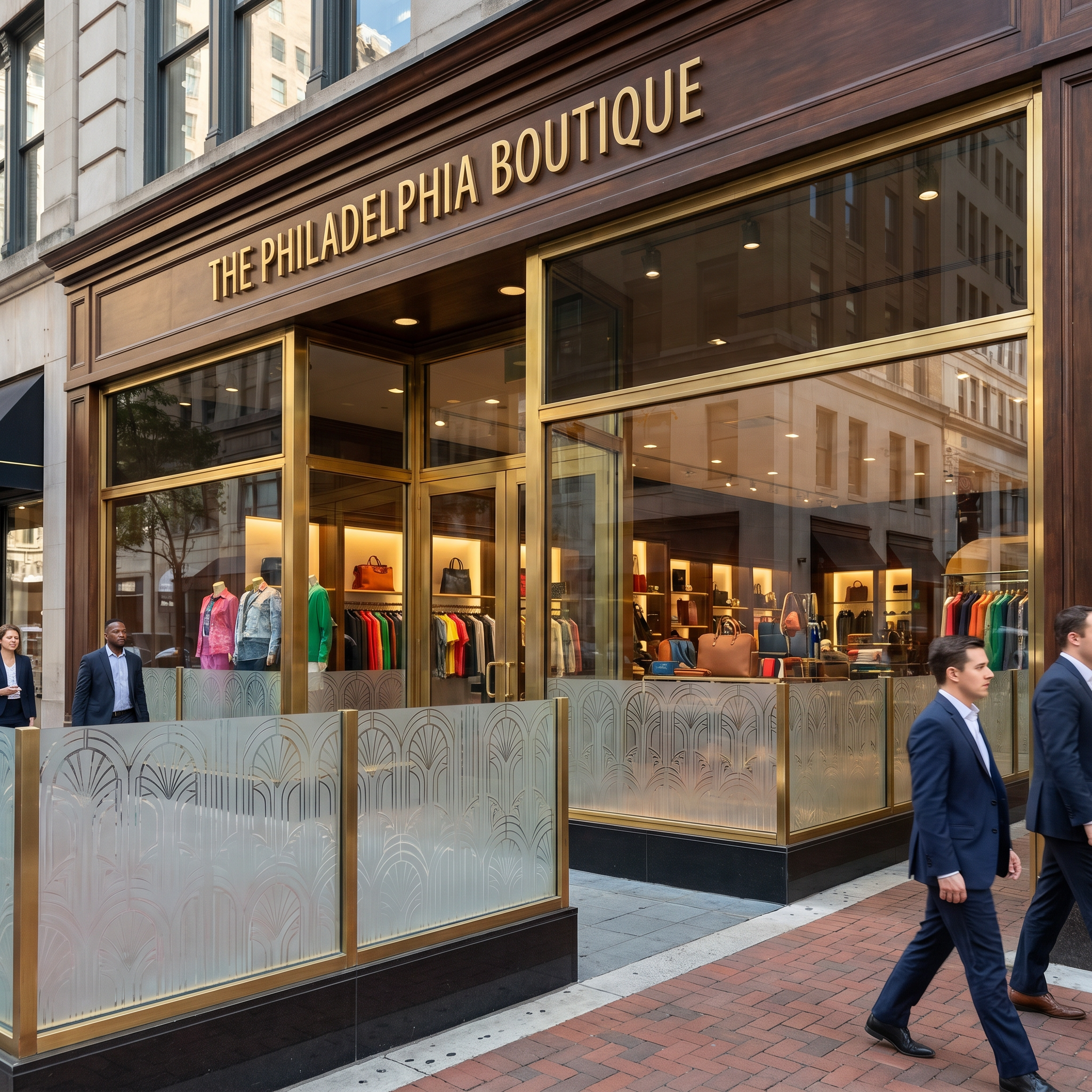 Decorative window film on Philadelphia retail storefront