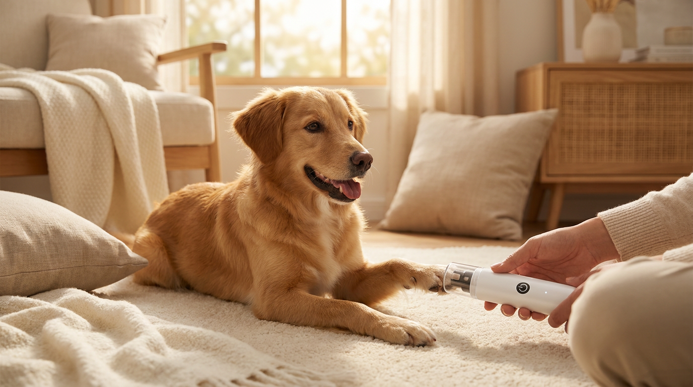 Ahnimal Nail Grinder Pro used on a calm dog