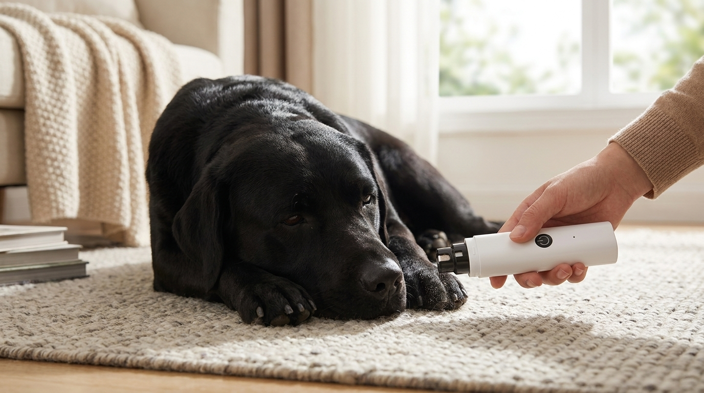 Labrador relaxed nail session