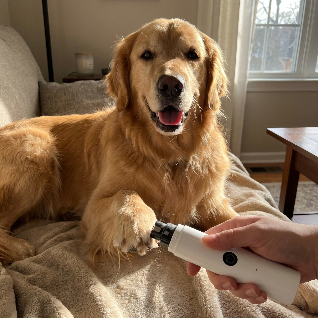 Golden Retriever giving paw