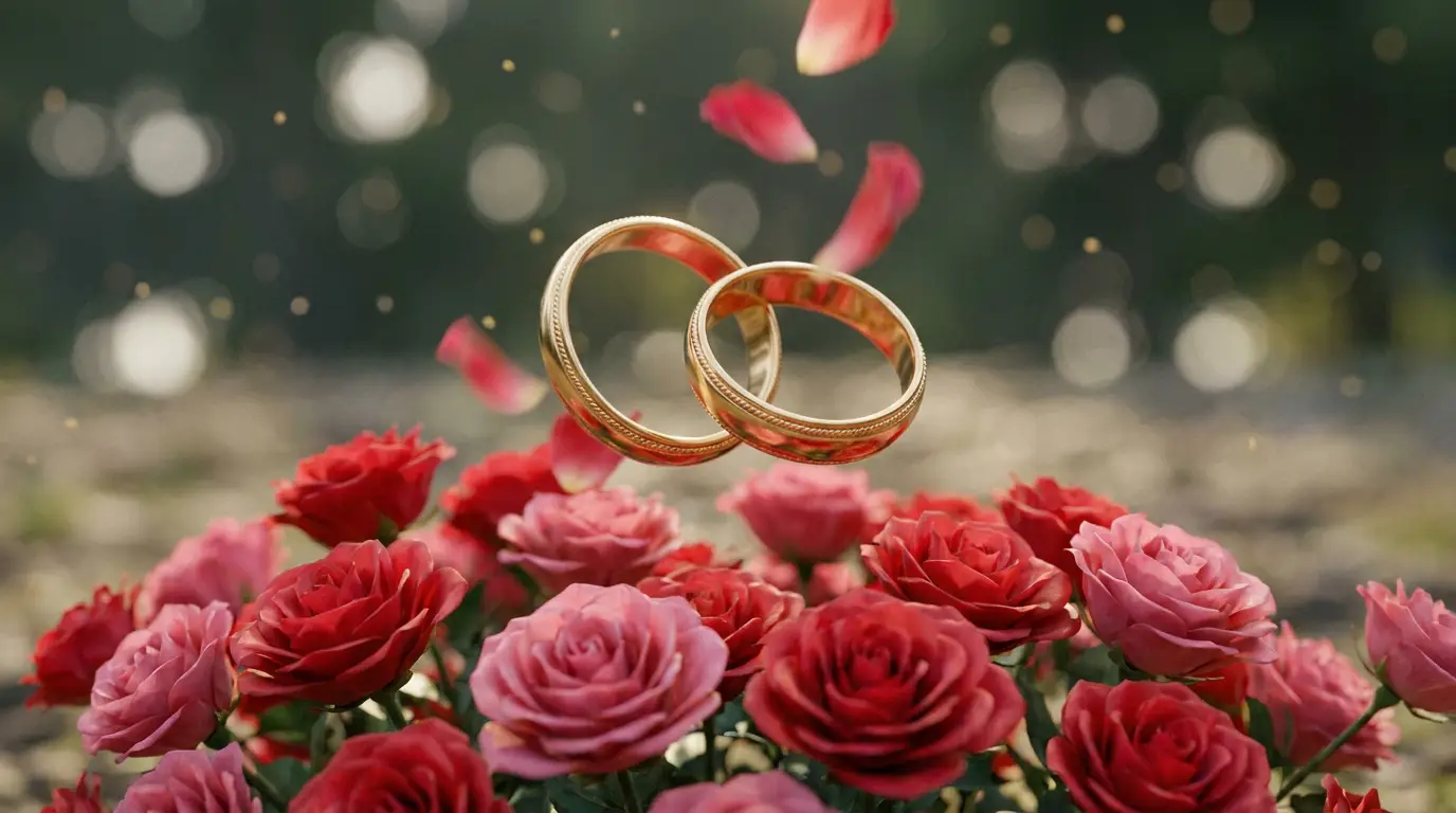 Traumdeutung Hochzeit – Blumenbogen im Wald als Symbol der Verbindung