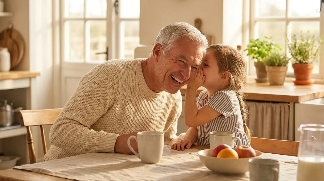 Grandfather and granddaughter