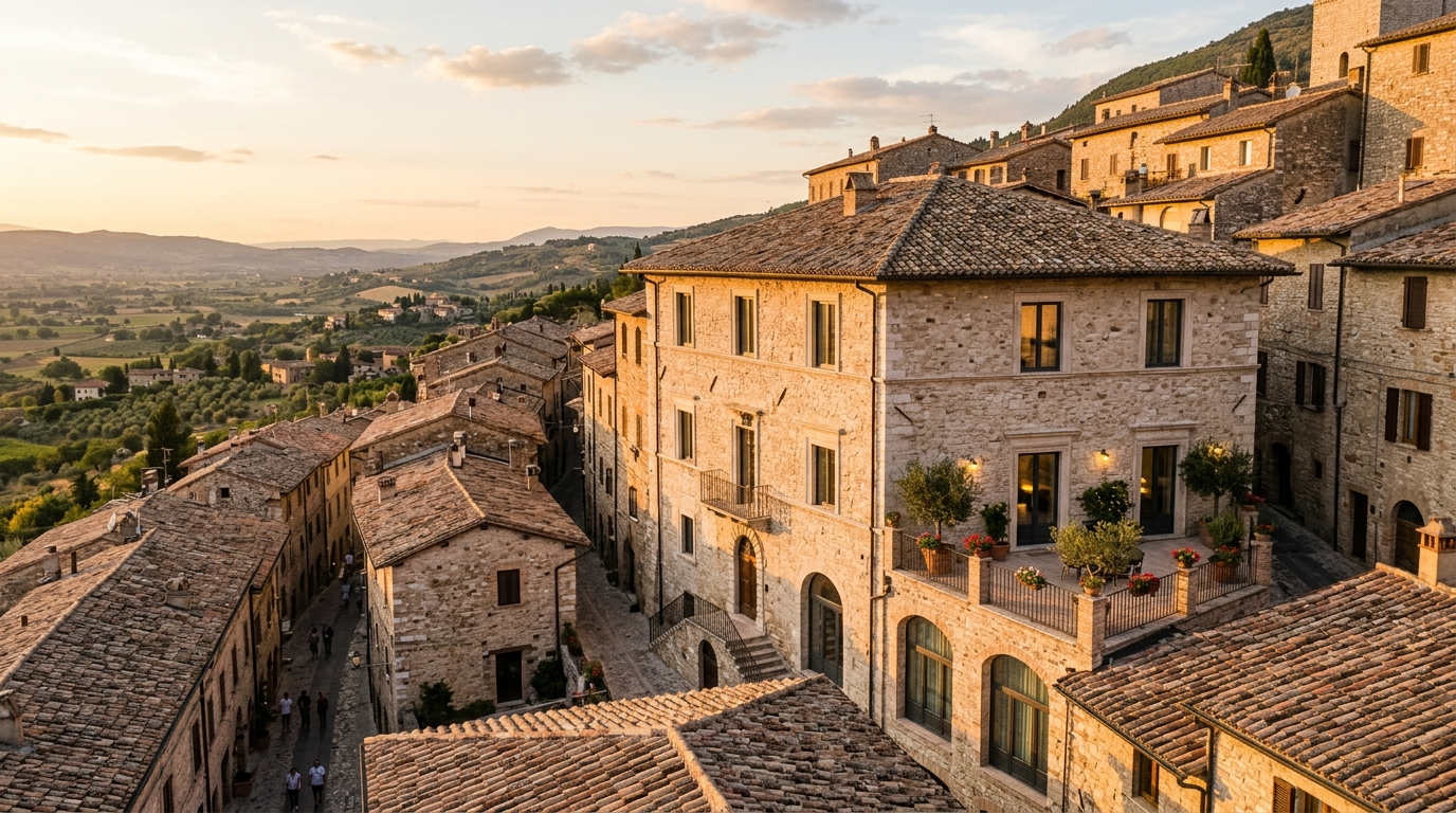 Palazzo storico umbro ristrutturato con infissi ad alta efficienza energetica