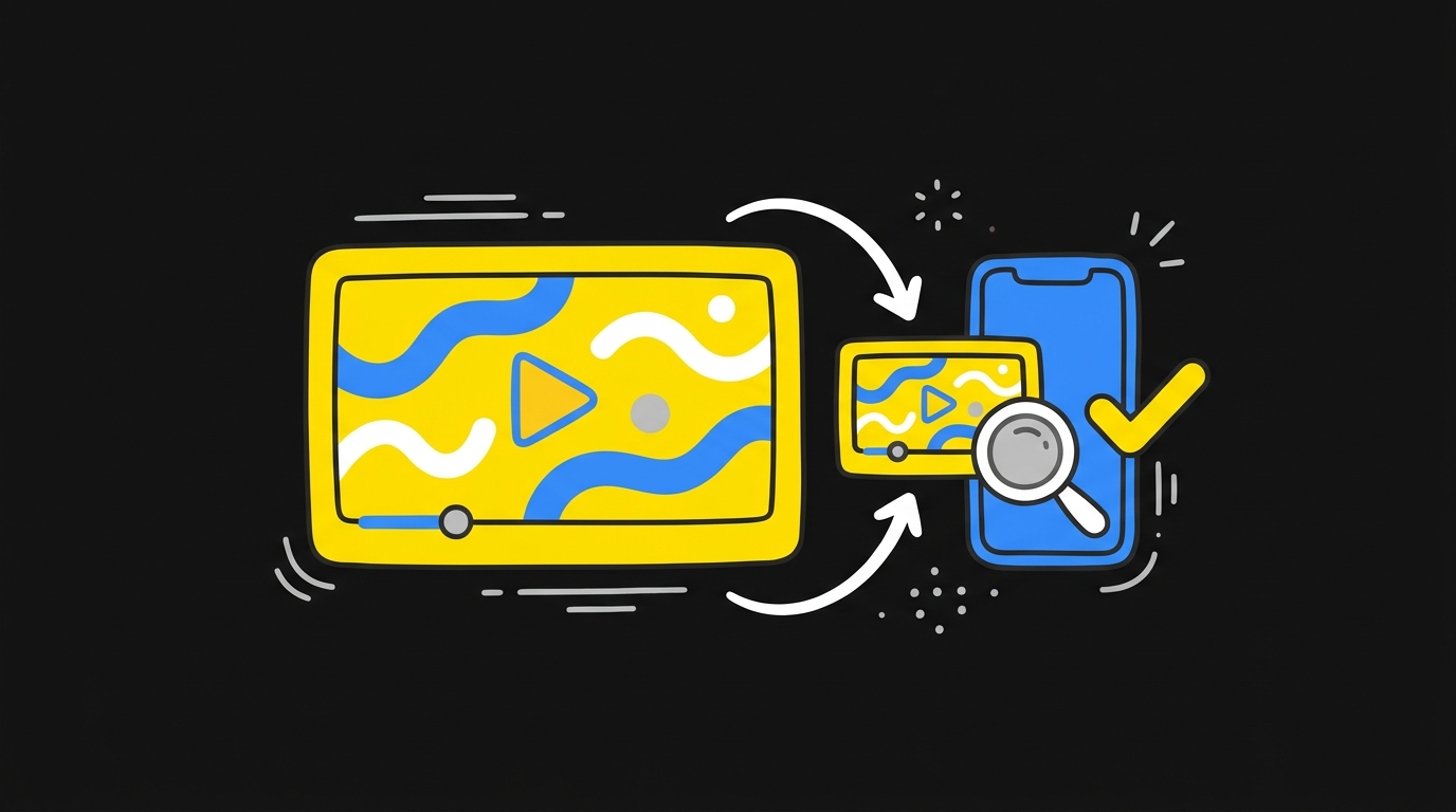 Doodle of a large thumbnail and a tiny copy beside a phone with a magnifying glass