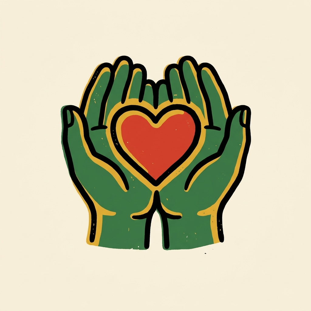 Hands holding heart