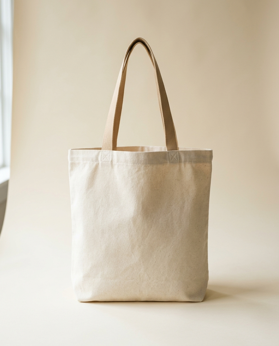 Blank natural canvas tote