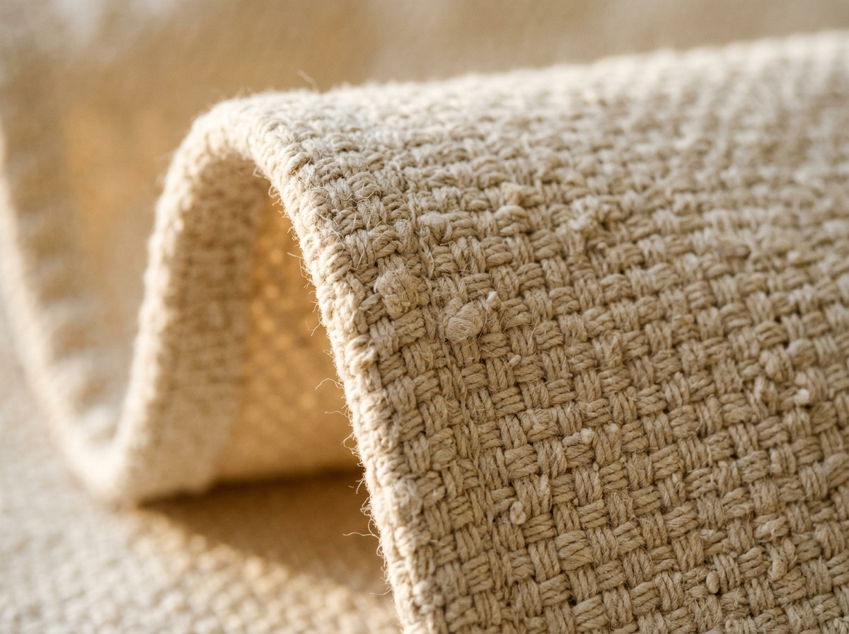 Finished natural canvas fabric