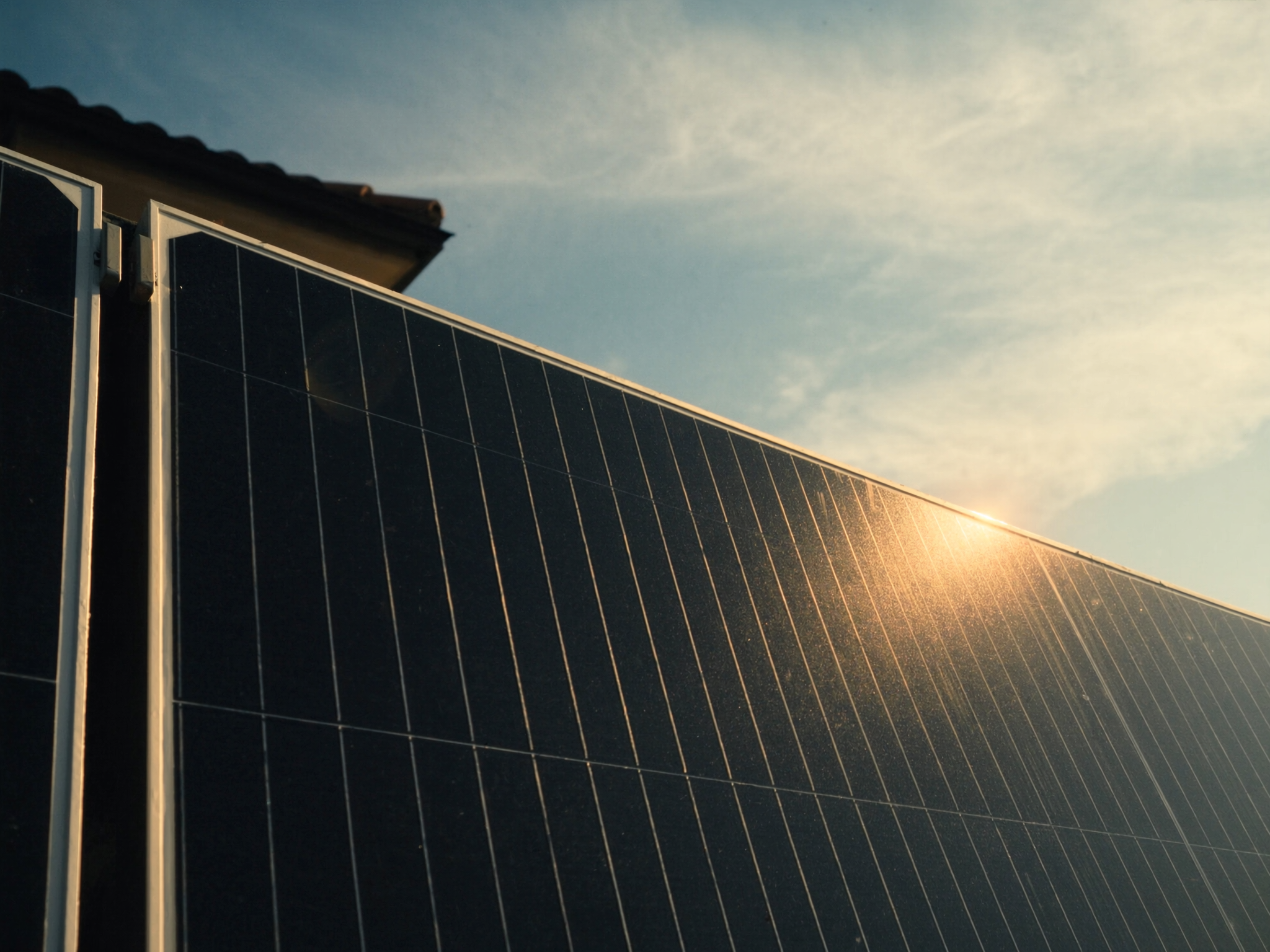 Villa çatısına premium solar panel kurulumu