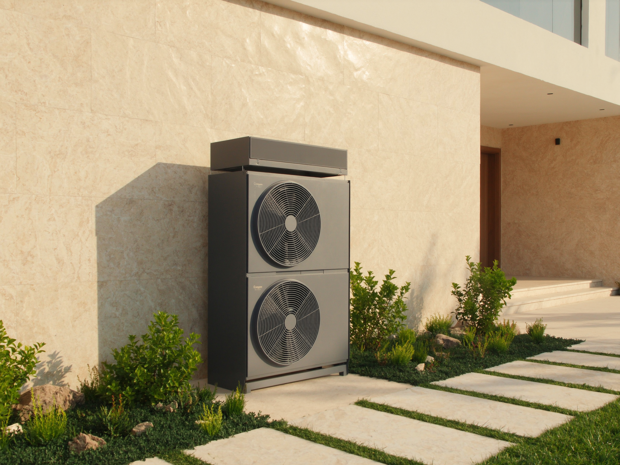 Modern outdoor ısı pompası kurulumu