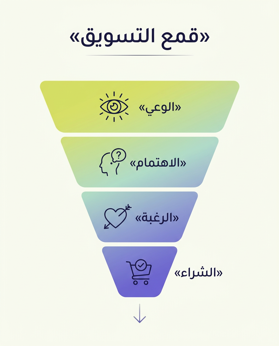 قمع التسويق: رحلة العميل من الوعي إلى الشراء