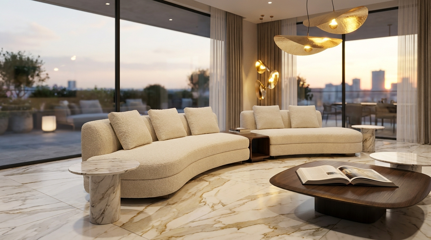 Luxe woonkamer Italiaanse stijl