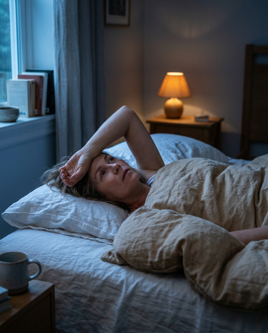 Femme éveillée la nuit