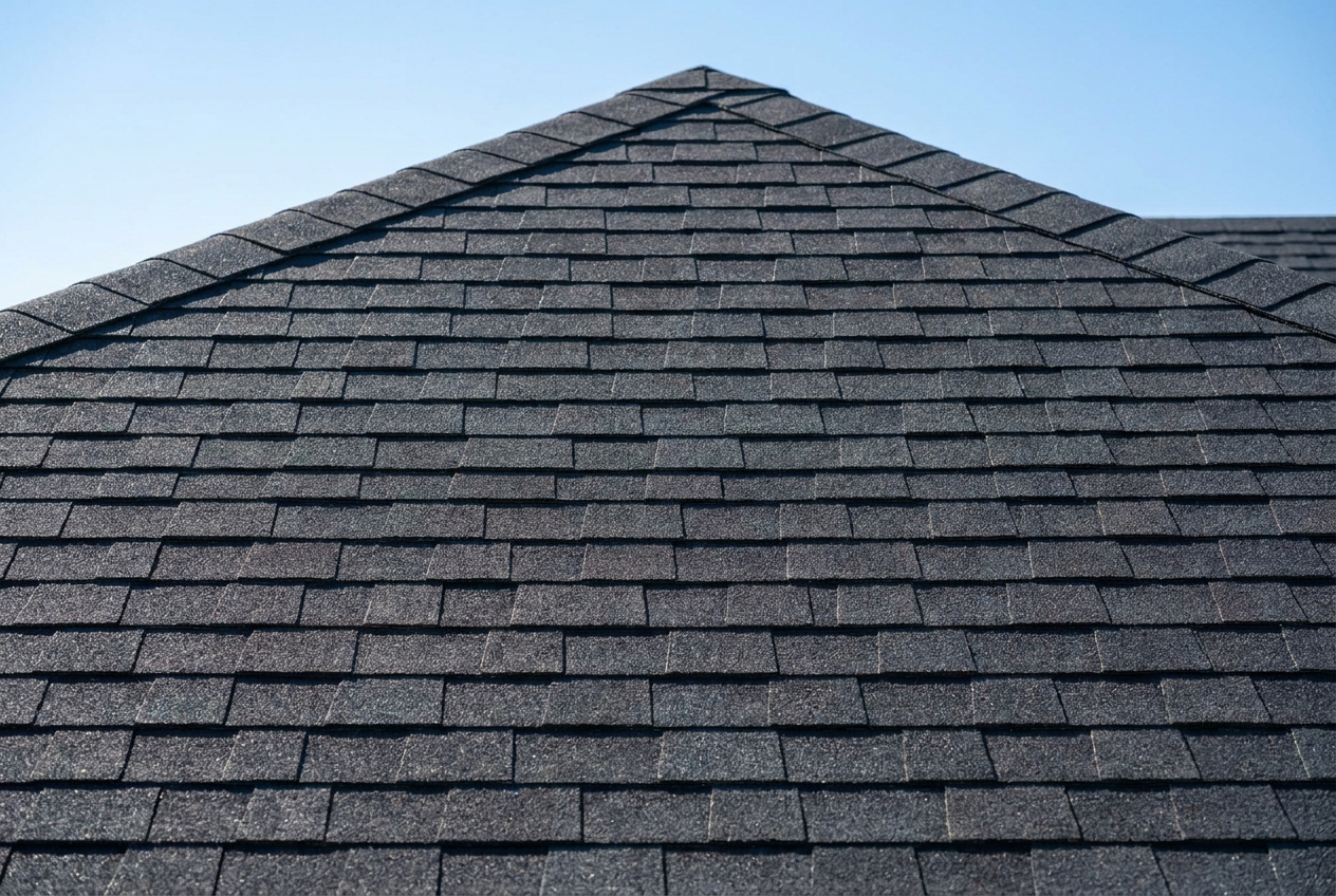 New architectural shingle roof, aerial