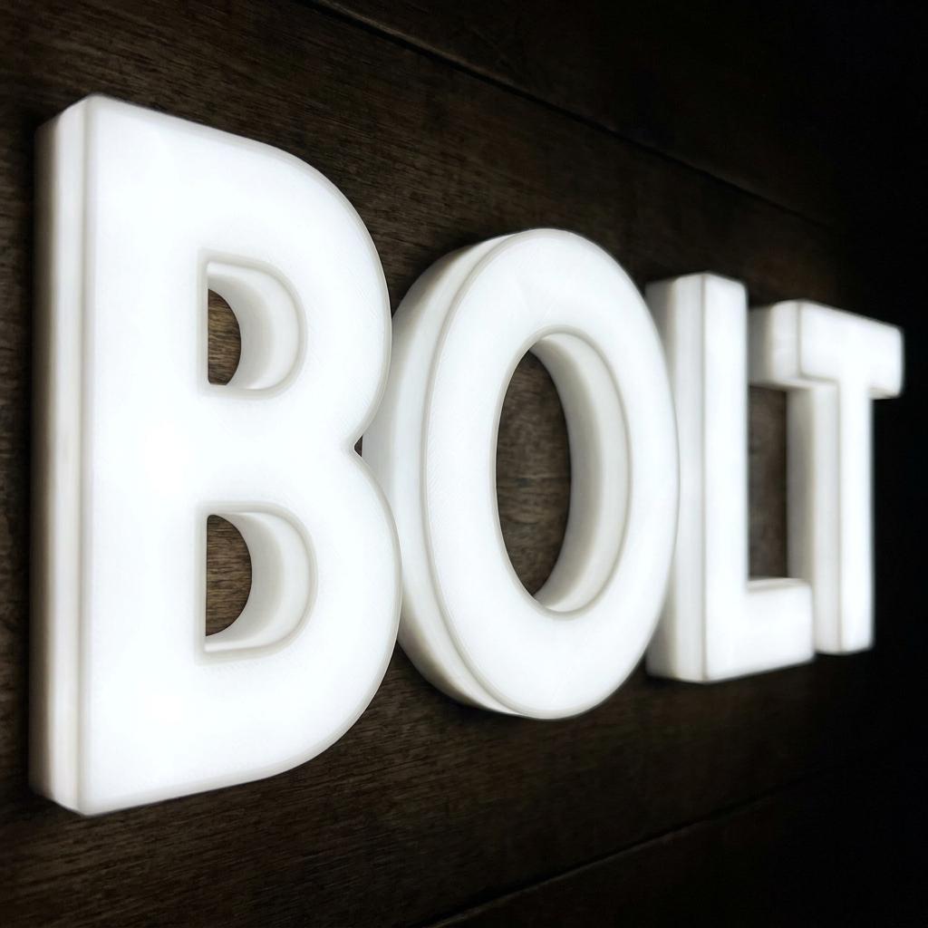 Beleuchtetes Logo Beispiel, Konturschnitt