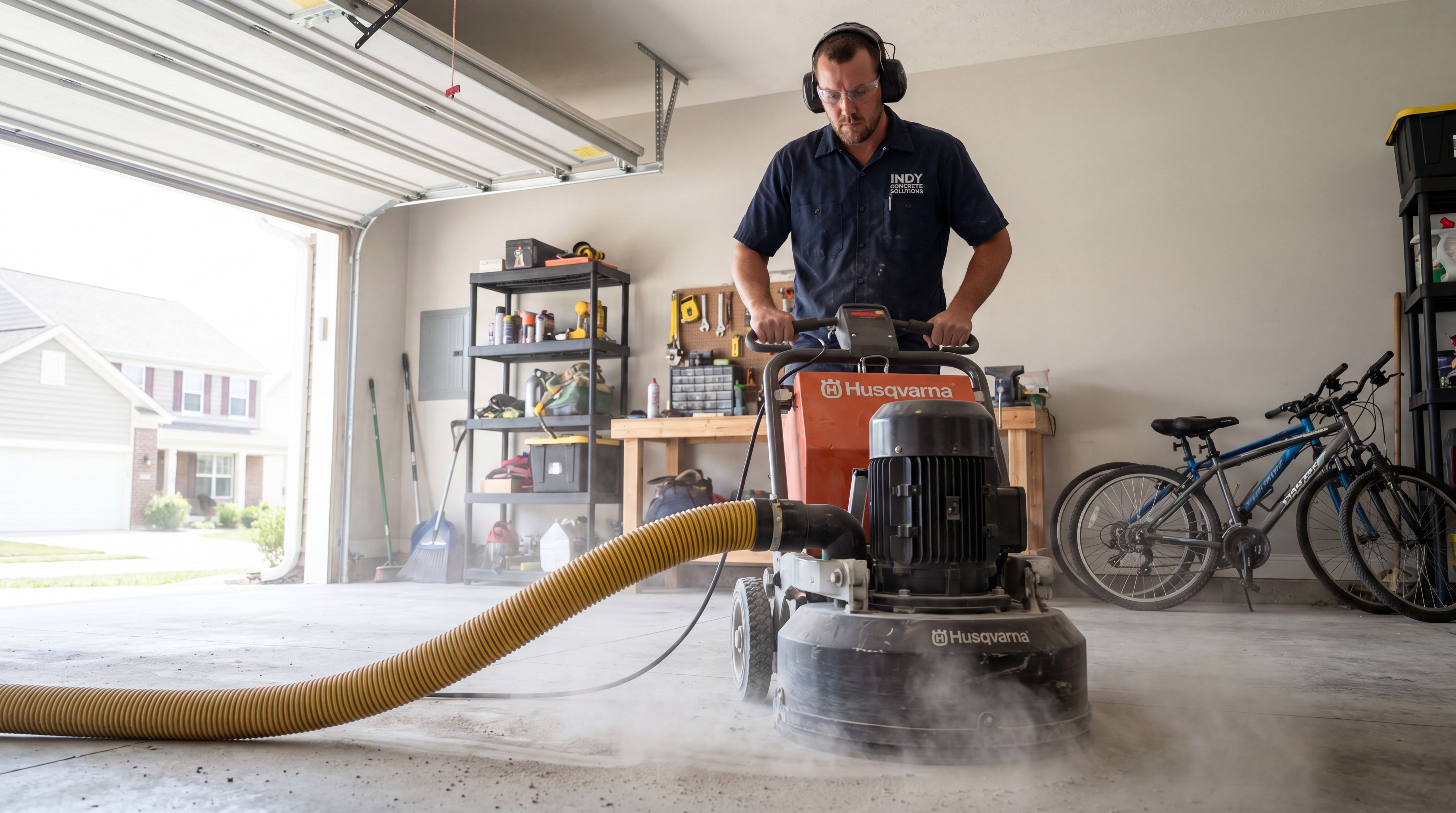 Professional diamond grinding concrete floor preparation Carmel Indiana