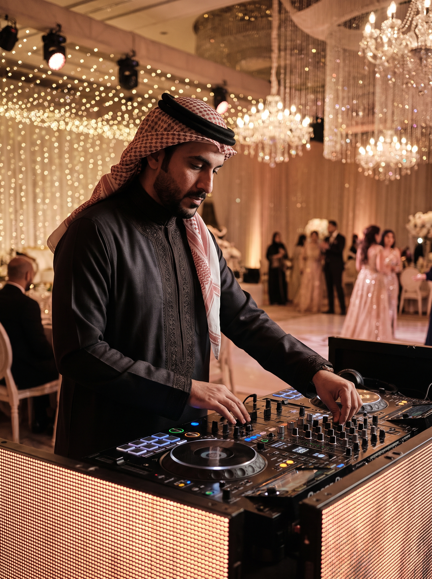 Professional Arabic DJ Layaly Indiana — expert wedding DJ at luxury booth