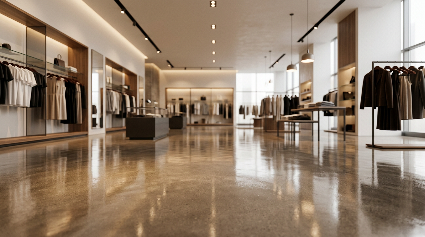 Retail Store & Showroom floor coating installation
