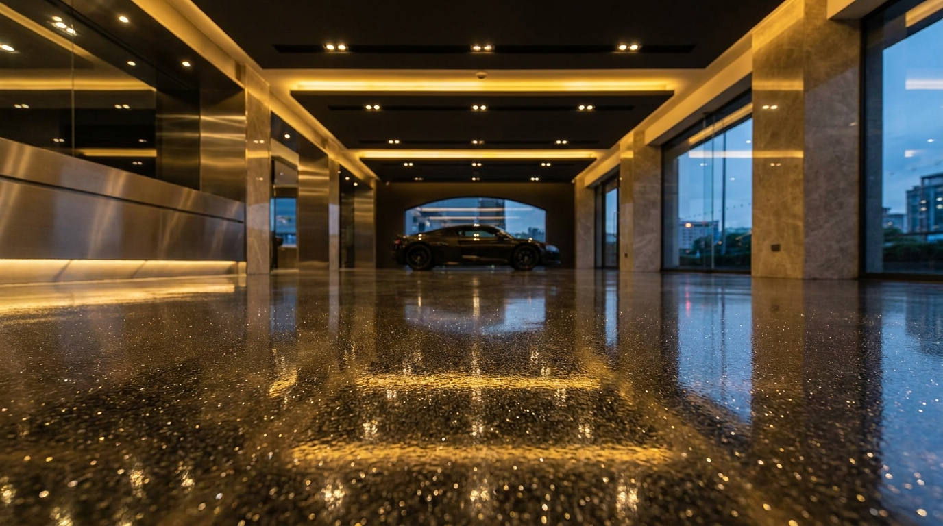 Auto Dealership & Service Center floor coating installation
