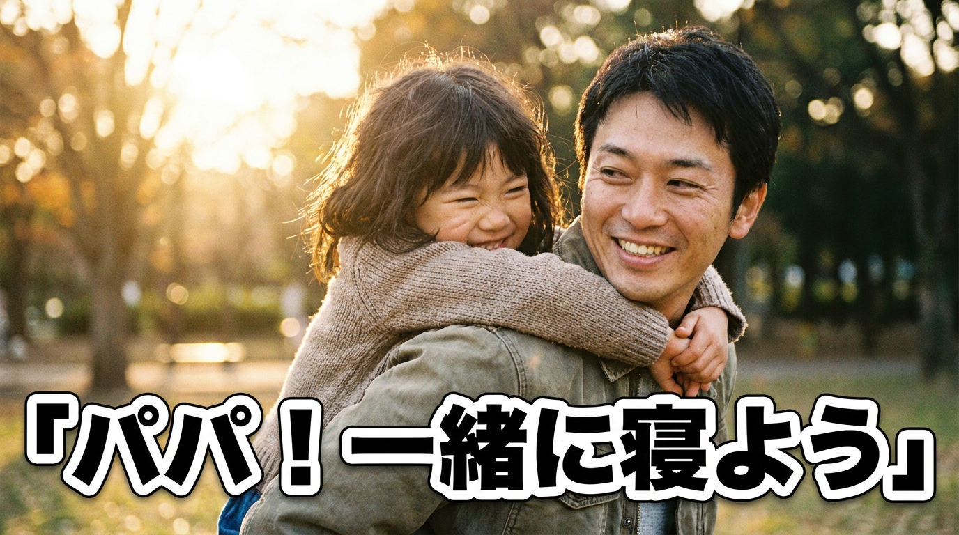 パパ！一緒に寝よう