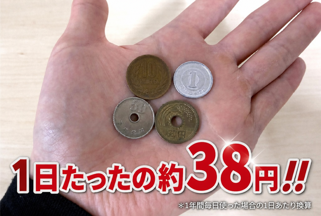 1日たったの約38円