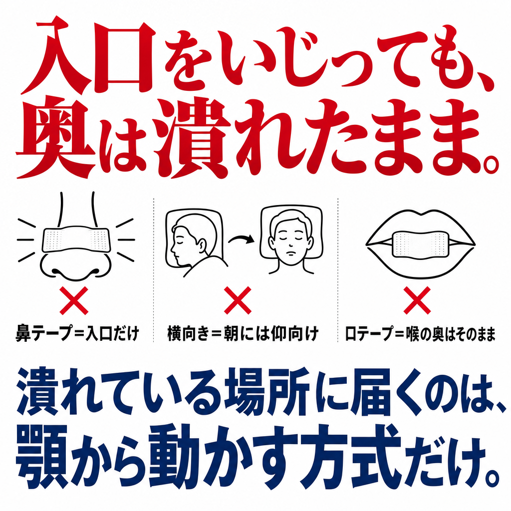 入口をいじっても奥は潰れたまま