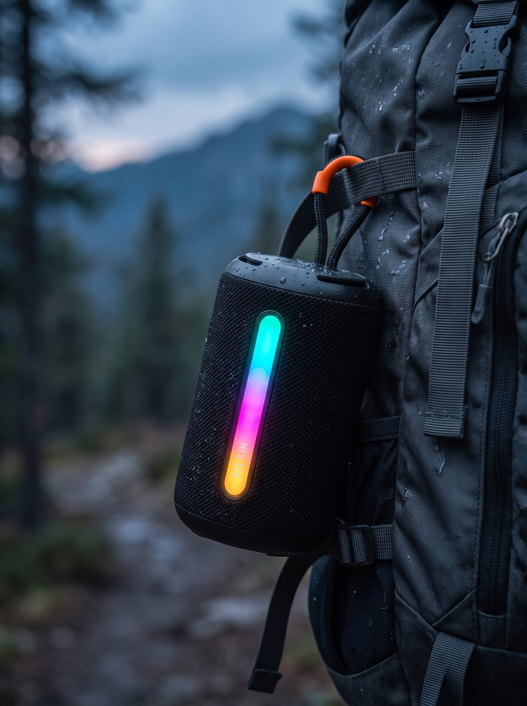 WAVEX clipped to a hiking backpack