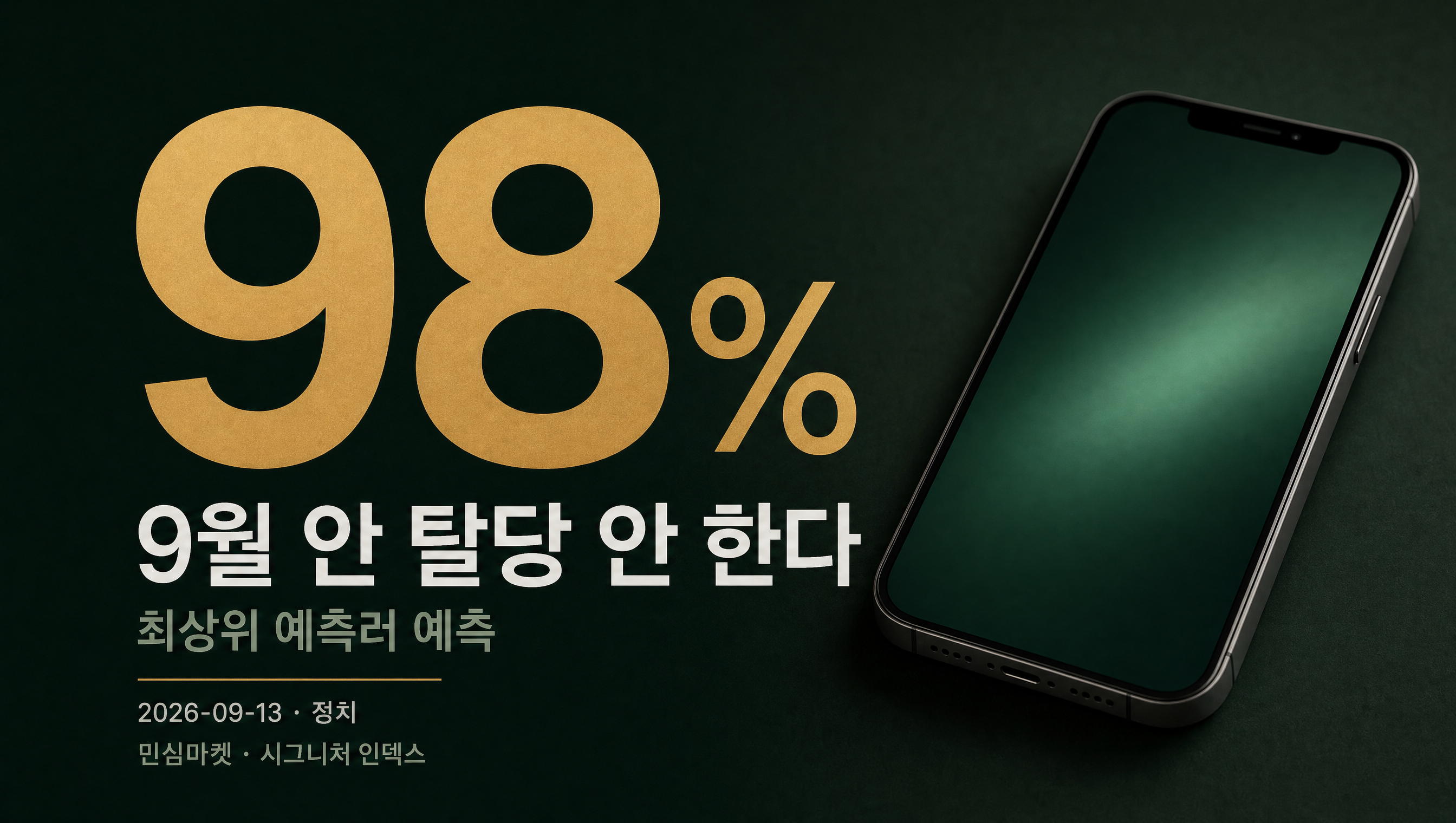 이재명 대통령 탈당 최상위 예측러 예측 아니오 98.0%