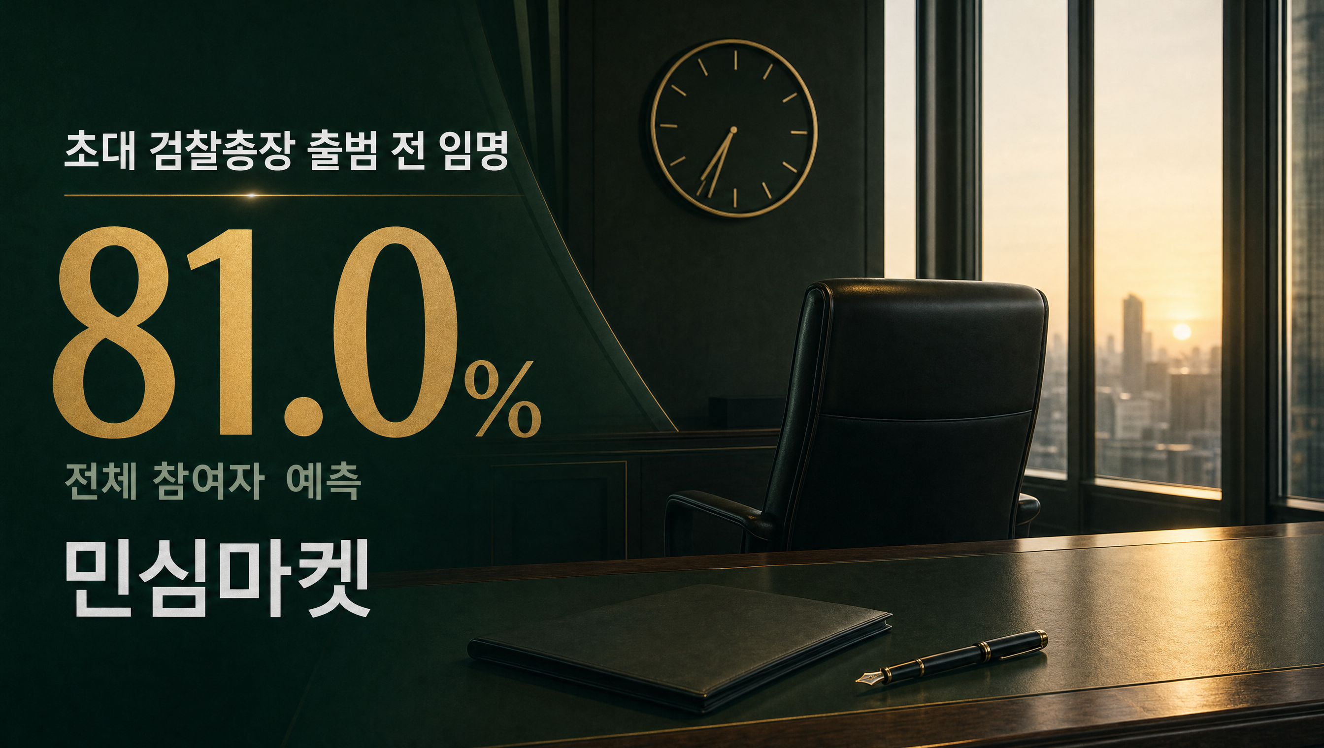 초대 검찰총장 임명 예측 예 81.0%