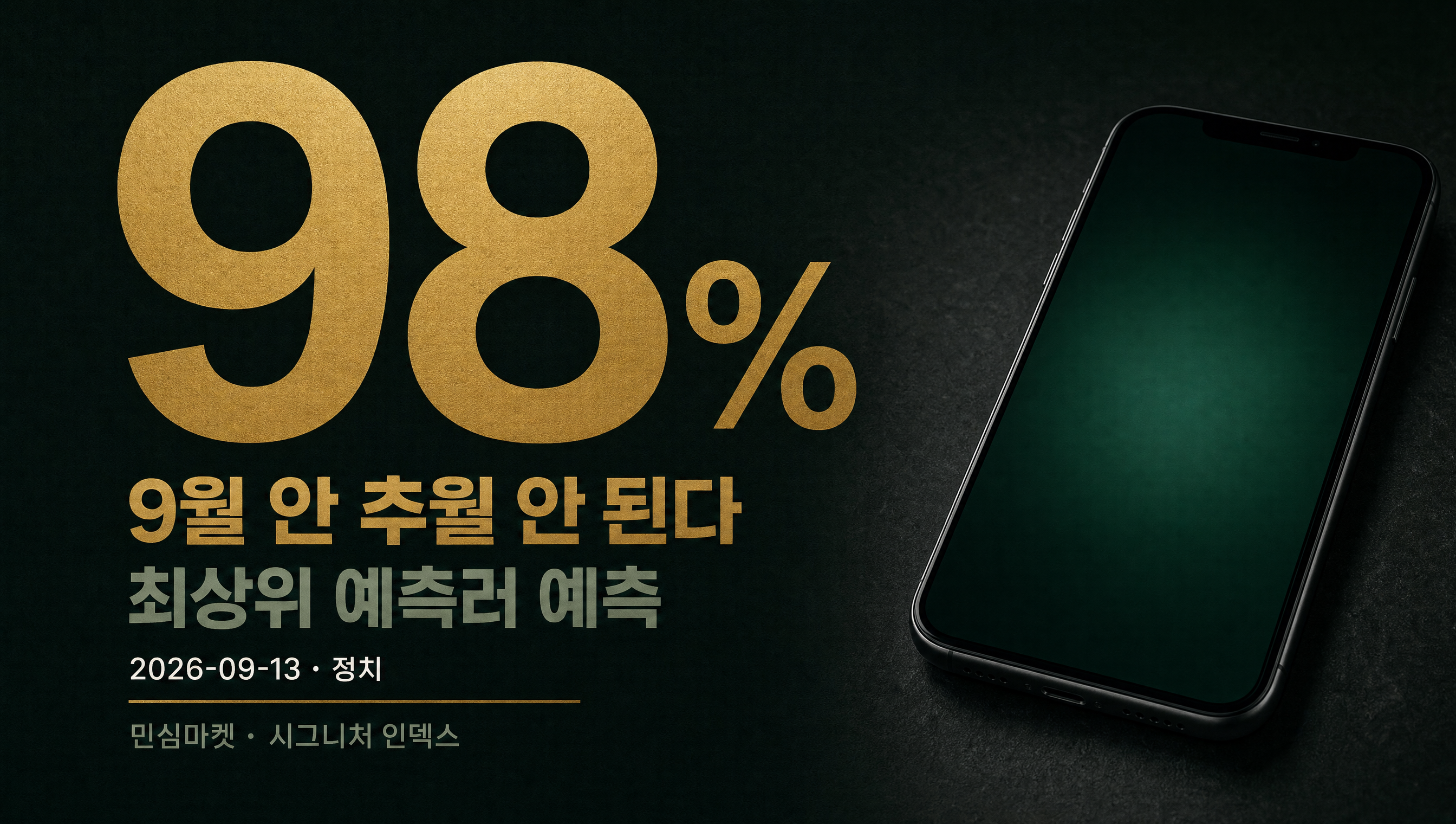 민주당TV 뉴스공장 최상위 예측러 예측 아니오 98.0%