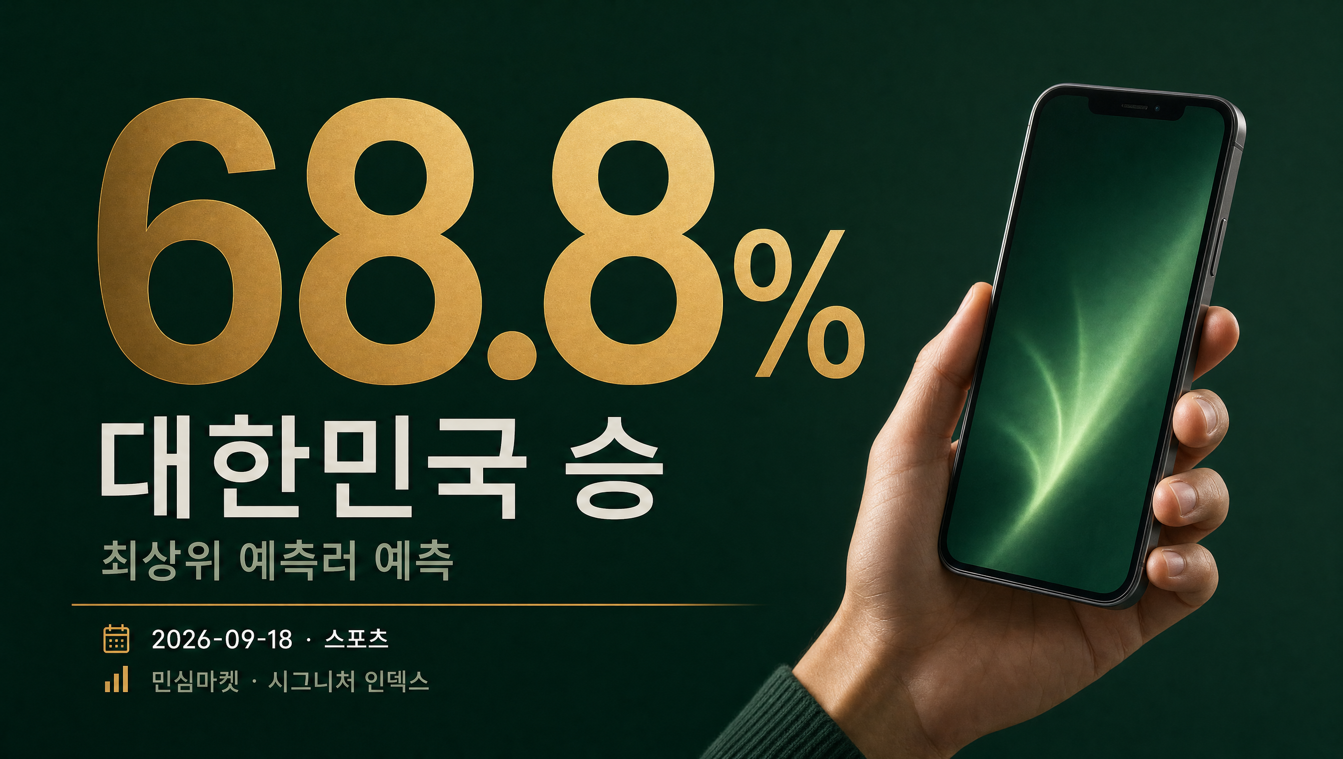 한국 대 에콰도르 A매치 현황 예측률 68.8%