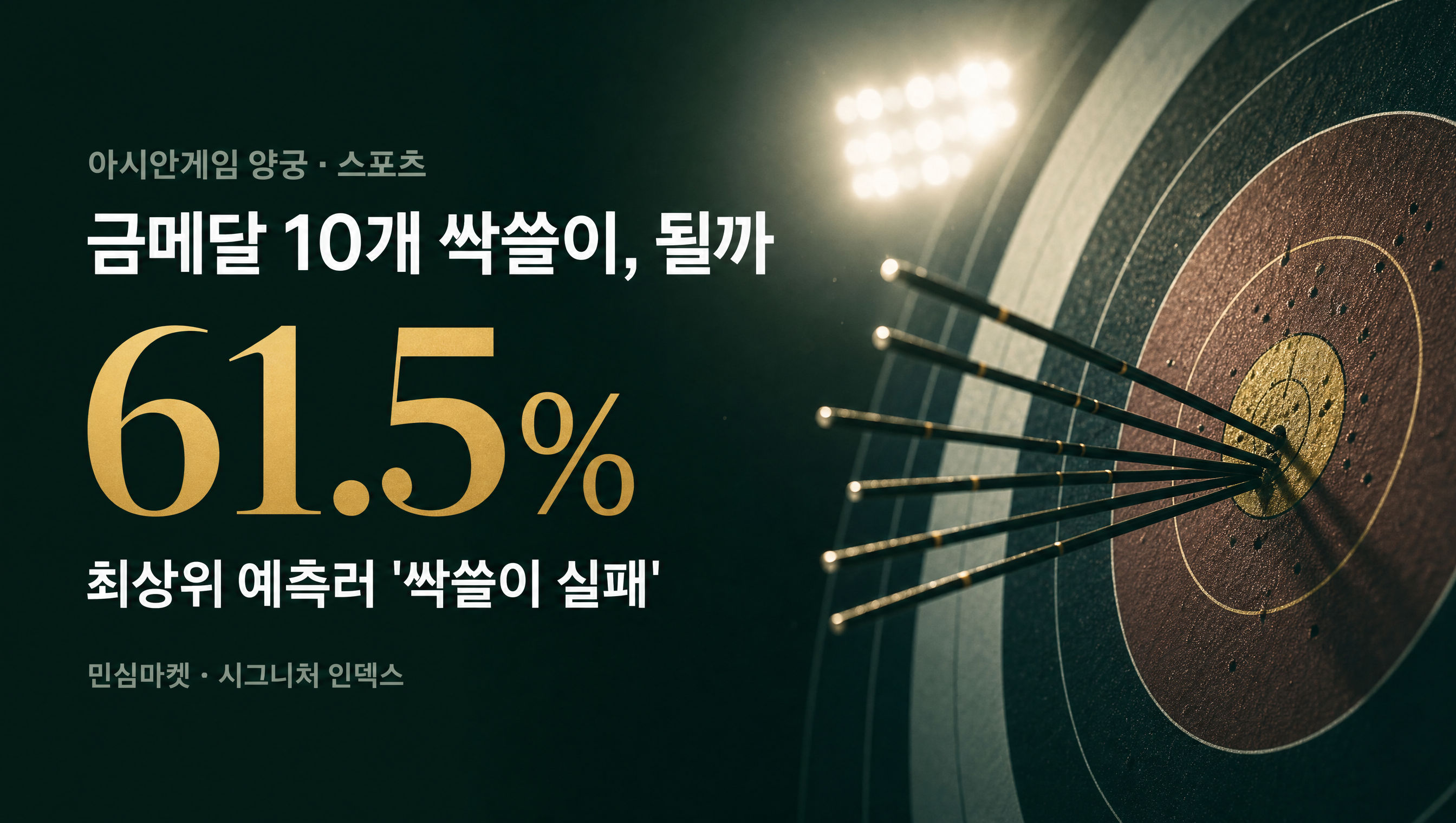 아시안게임 양궁 61.5% 민심마켓 예측 훅 썸네일