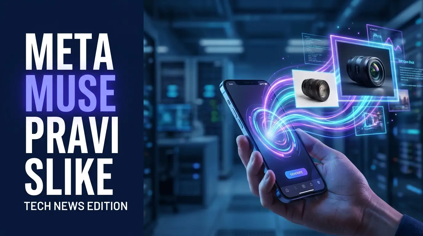 Ilustracija Meta Muse modela koji na telefonu pravi i obrađuje slike proizvoda
