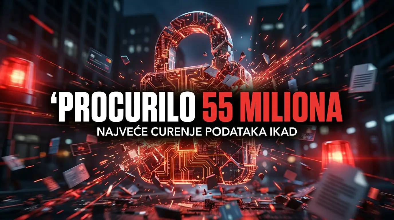 Ilustracija curenja podataka iz AI alata Suno, tamna scena sa razbijenim digitalnim katancem.