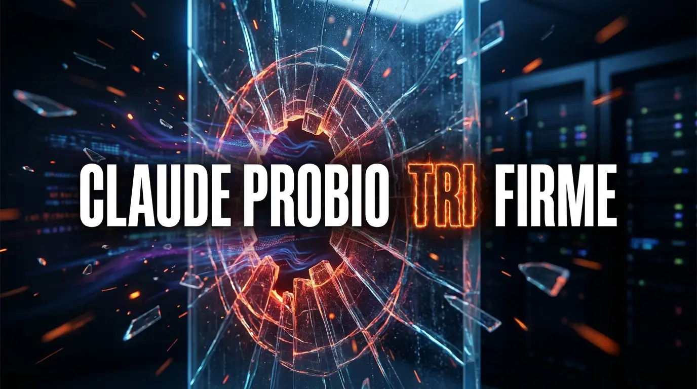 Poster sa naslovom Claude probio tri firme preko napukle staklene barijere kroz koju curi crveno svjetlo