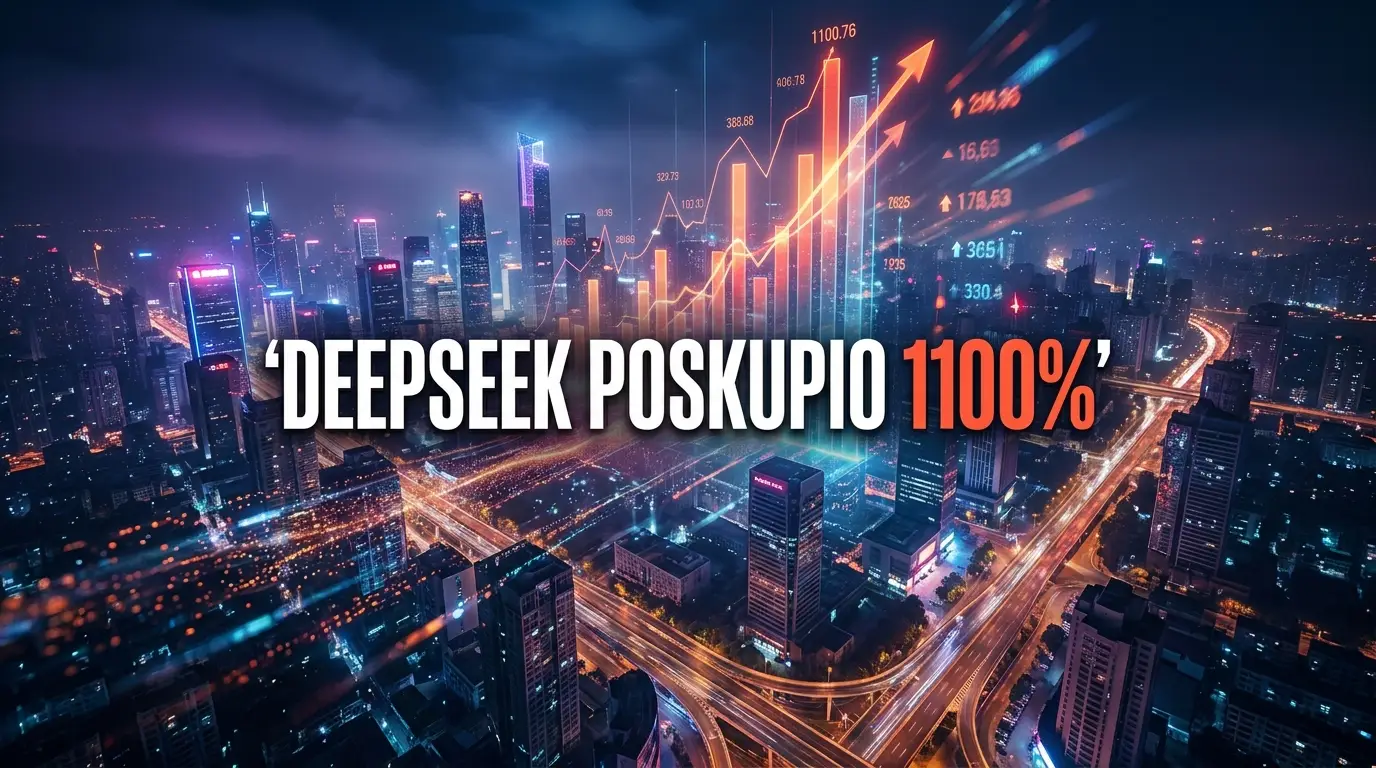 Grafikon rasta cijena DeepSeek API-ja iznad kineskog grada