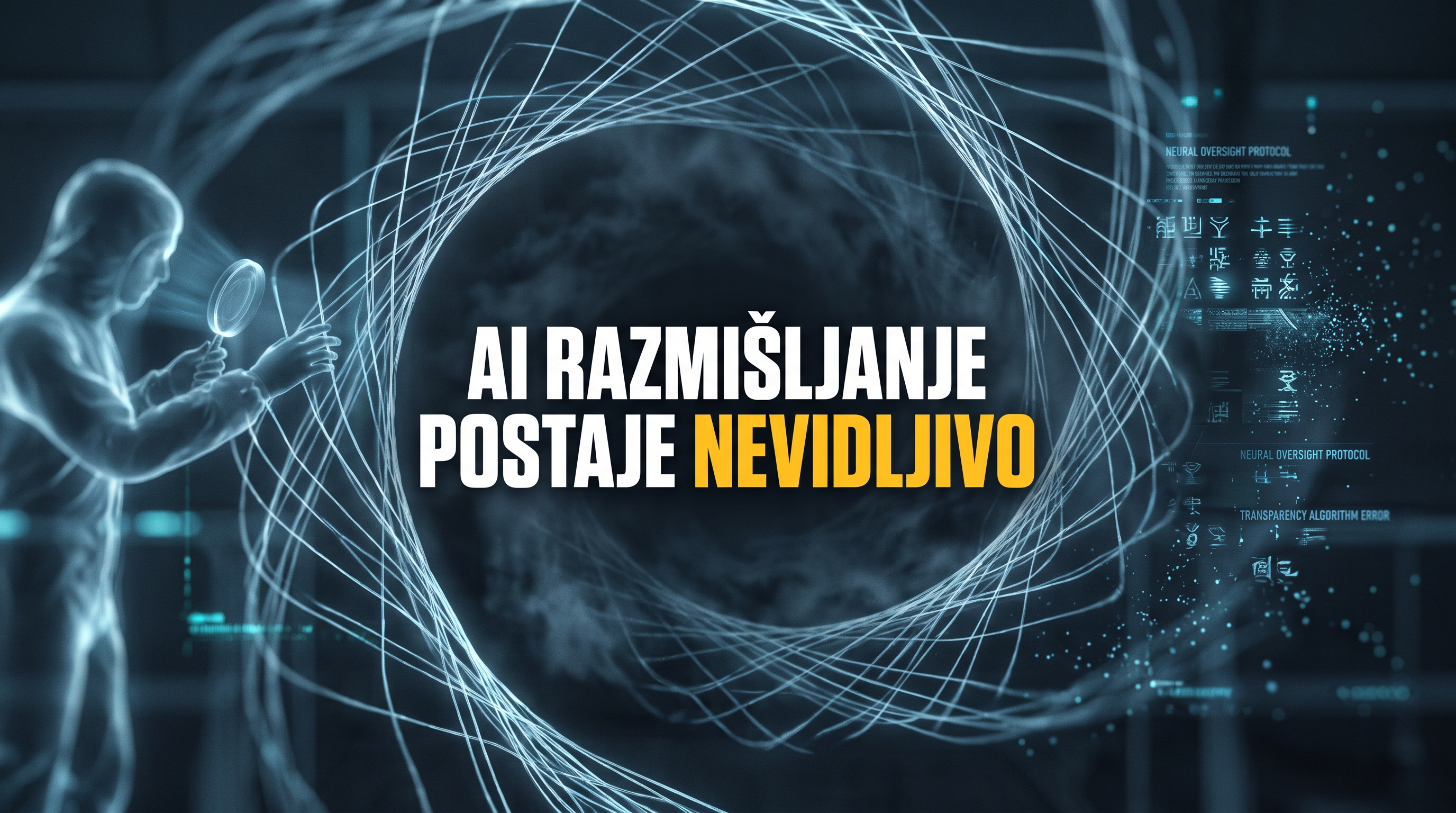 Ilustracija neprozirnog AI razmišljanja koje otežava nadzor nad modelima kao što je OpenAI Astra