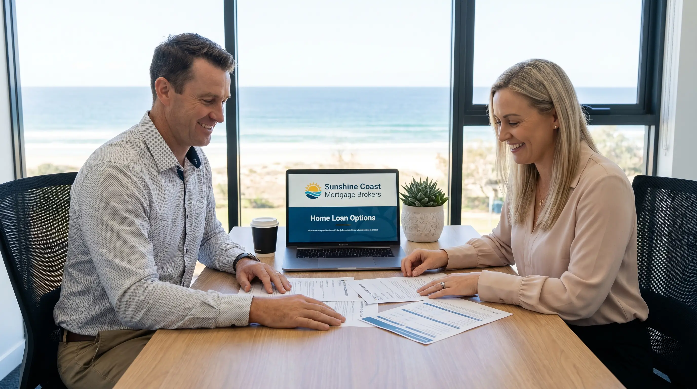 Professional mortgage broker consultation with clients