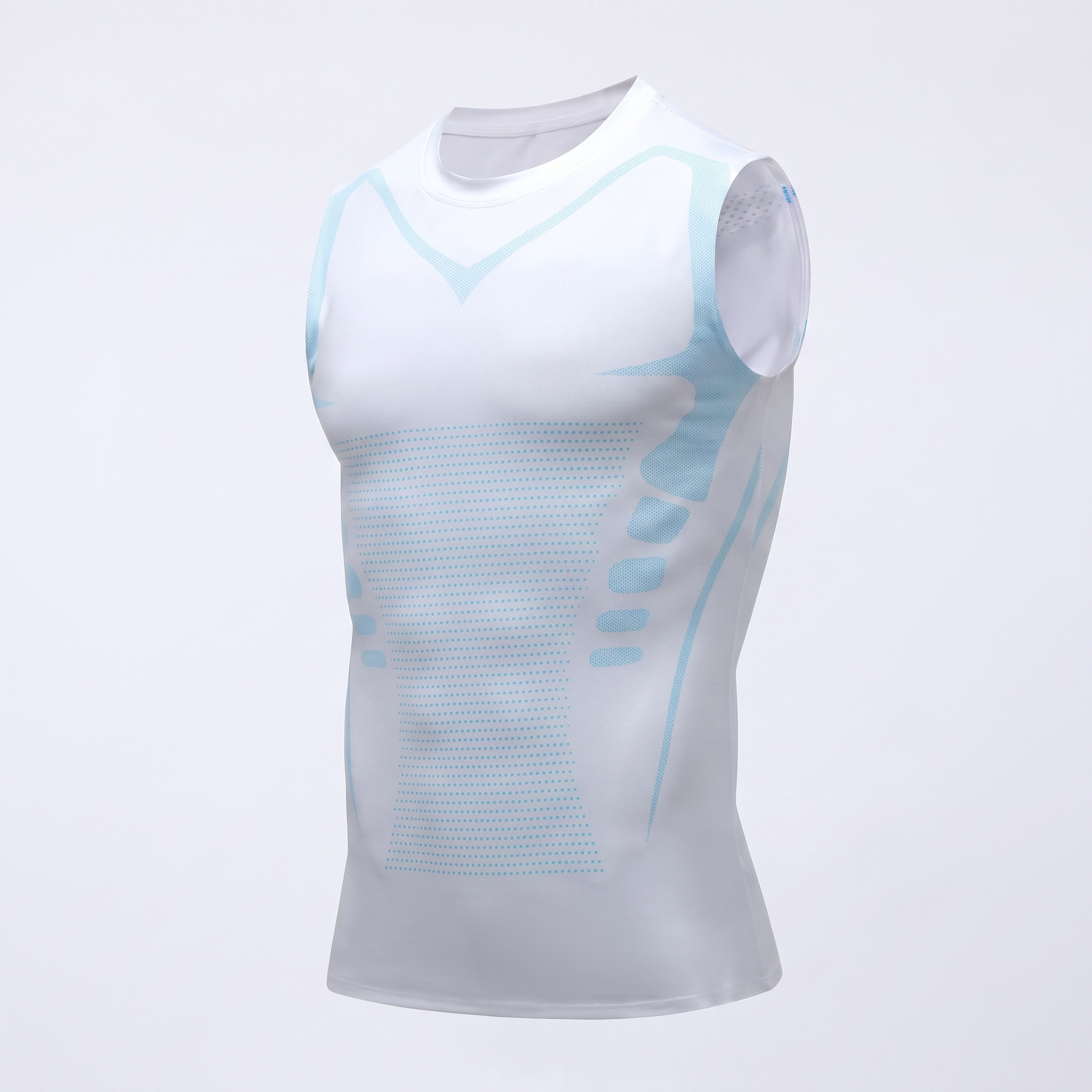 MoobLock compression shirt, White / Light Blue