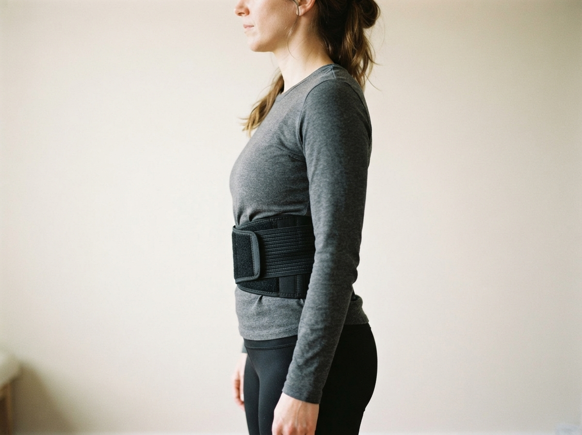 A waist-cut belt riding up