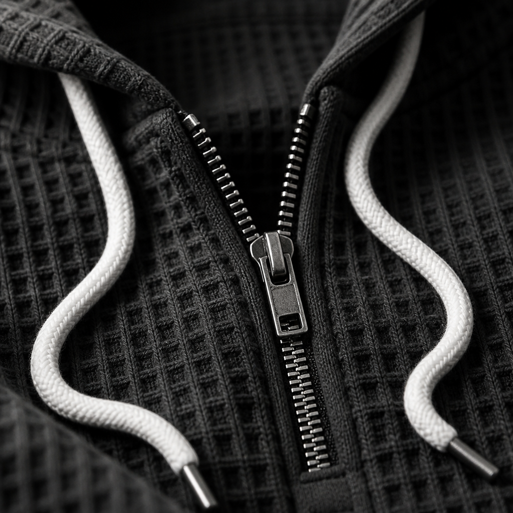 Quarter-zip, metal puller