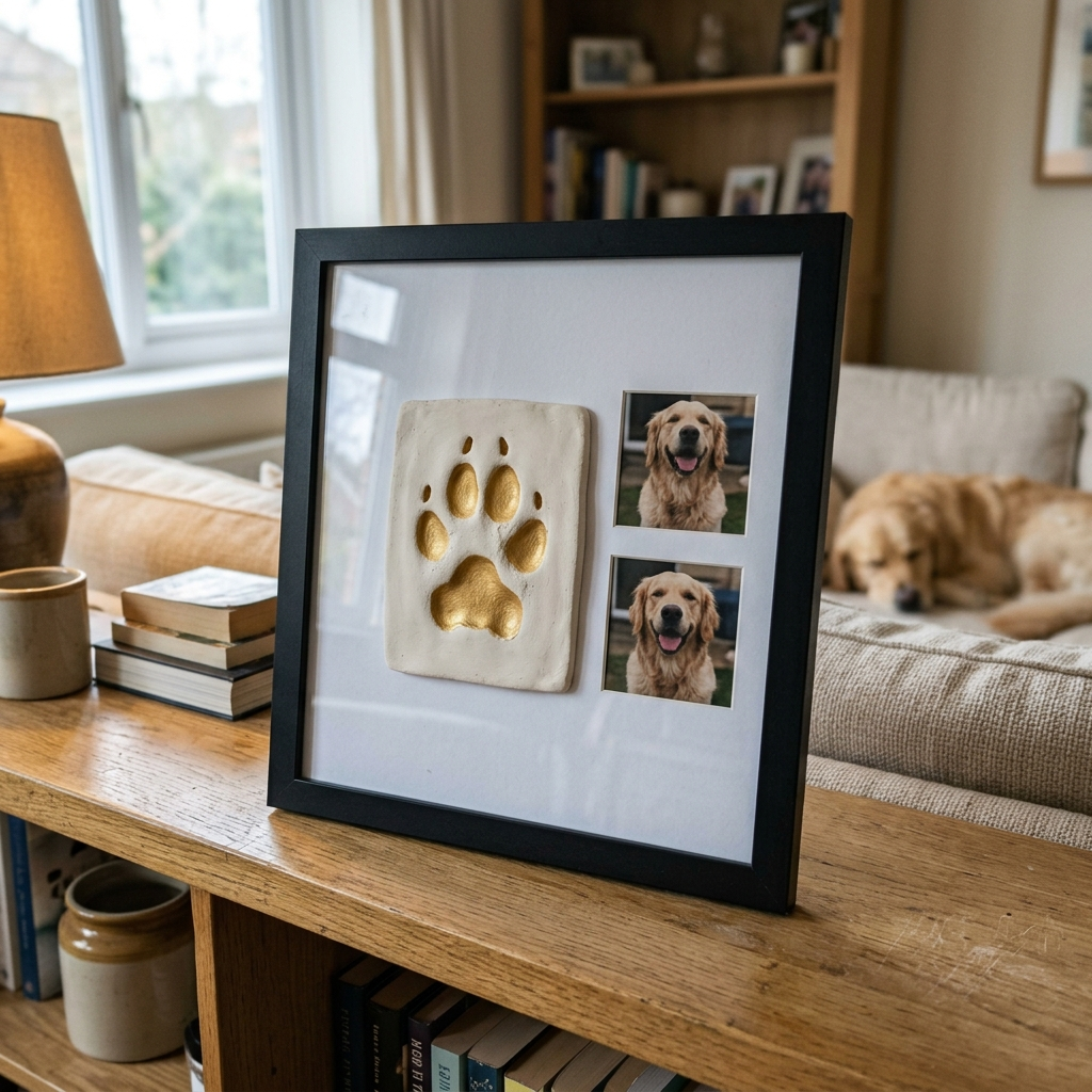 PawGem paw print keepsake frame